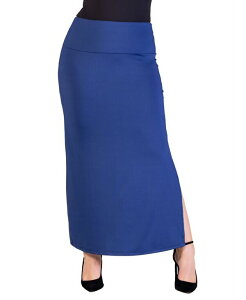 24 �Z�u���R���t�H�[�g ���f�B�[�X �{�g���X�J�[�g �v���X�T�C�Y �}�L�V 24seven Comfort Apparel Plusize Versatilelastic Waist Maxi Skirt Navy �l�C�r�[