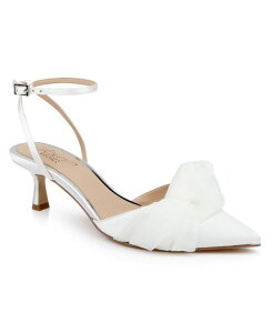 �W���E�F���_�O���C�~�V���J ���f�B�[�X �V���[�Y �p���v�X Jewel Badgley Mischka Women's Favor Evening Knot Pumps Ivory Satin �A�C�{���[