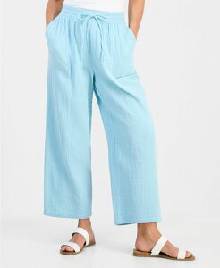 �X�^�C���A���h�R�[ ���f�B�[�X �{�g���X �J�W���A���p���c �v�` Style & Co Petite Gauze Wide-Leg Pull-On Pants Pacif Parrotlet