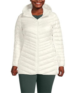 �����Y�G���h ���f�B�[�X �A�E�^�[ �W���P�b�g�E�u���]�� �v���X�T�C�Y �_�E�� Lands' End Plusize Wanderweight Packable Down Hooded Long Jacket Ivory shine �A�C�{���[