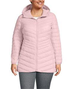 �����Y�G���h ���f�B�[�X �A�E�^�[ �W���P�b�g�E�u���]�� �v���X�T�C�Y �_�E�� Lands' End Plusize Wanderweight Packable Down Hooded Long Jacket Light mauve