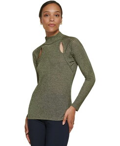 �_�i �L������ �j���[���[�N ���f�B�[�X �g�b�v�X �V���c �v�` �u���E�X ���� DKNY Petite Long-Sleeve Tie Neck Blouse Martini Olive �I���[�u