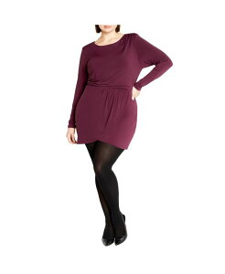 �V�e�B�[�V�b�N ���f�B�[�X �g�b�v�X �����s�[�X �v���X�T�C�Y CITY CHIC Plusize Kasey Dress Plum �v����