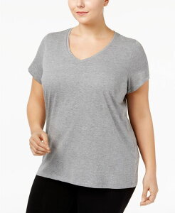 �q���[ ���f�B�[�X �A���_�[�E�F�A �i�C�g�E�F�A V�l�b�N �v���X�T�C�Y T�V���c Hue Womens Plusize Sleepwell Solid S/S V-Neck T-Shirt with Temperaturegulating Technology Grey Heather �O���[