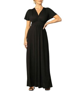 �L���i ���f�B�[�X �g�b�v�X �����s�[�X �}�L�V Kiyonna Women's Vienna Kimono Sleeve Long Maxi Dress Black noir �u���b�N
