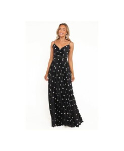 Petal and Pup ���f�B�[�X �g�b�v�X �����s�[�X �h�b�g�� �h�b�g �v���[�c �}�L�V Petal and Pup Women's Naira Pleated Maxi Dress - Black Polka Dot 14 Black �u���b�N