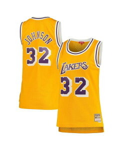 ~b`F&lX fB[X gbvX Vc W[W[ Mitchell & Ness Women's Magic Johnson Gold Los Angeles Lakers 1984-85 Hardwood Classicswingman Jersey Gold-Tone S[h