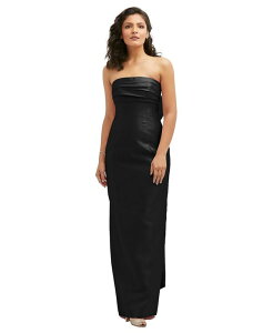 �A���t���b�h ���f�B�[�X �g�b�v�X �����s�[�X �h���[�v �X�g���b�v���X Alfred Sung Women'strapless Draped Bodice Column Dress with Oversized Bow Black �u���b�N