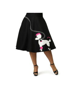 ���j�[�N�r���e�[�W ���f�B�[�X �{�g���X�J�[�g �n�C�E�G�X�g �v���X�T�C�Y Unique Vintage Plusize High Waist Soda Shop Swing Skirt Black �u���b�N