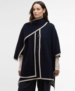ouA[ fB[X AE^[ WPbgEu] P[vfUC R[g Lbv P[v Barbour Women's River 3/4-Sleeve Cape Coat with Scarf Dark Navy lCr[