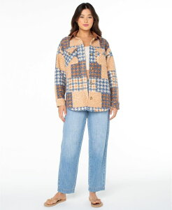 LV[ fB[X AE^[ p[J[EXEFbg  WPbg Roxy Women's Overlander Plaid Long-Sleeve Jacket Captain Blue u[