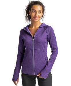 Jb^[AhobN fB[X AE^[ WPbgEu] t[fbhWPbg Cutter & Buck Women's Mainsail Full Zip Hooded Jacket College purple heather wU[