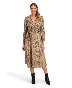 �����h���[�o�C�V�F���[�V�[�K�� ���f�B�[�X �g�b�v�X �����s�[�X Laundry by Shelli Segal Angela Long Sleeve Reversible Wrap Dress Brown multi �u���E��