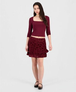 �V���V�A���[�W�����Y ���f�B�[�X �{�g���X�J�[�g �t���� ���[�X Sincerely Jules Juniors' Flocked Ruffle Lace Skirtawny Port