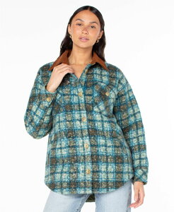 LV[ fB[X AE^[ p[J[EXEFbg  WPbg Roxy Women's Overlander Plaid Long-Sleeve Jacket Deep Lagoon `FbN