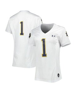 A_[A[}[ fB[X gbvX Vc W[W[ Under Armour Women's #1 Notre Dame Fighting Irish Replica Football Jersey White zCg