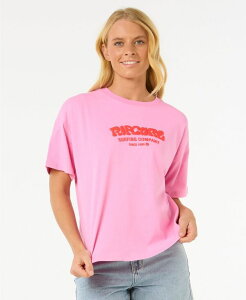 ���b�v�J�[�� ���f�B�[�X �g�b�v�X �V���c Rip Curl Women'surf Puff Relaxed Short Sleeve T-Shirt Pink/orange �s���N