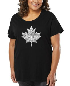 �G���G�[�|�b�v�A�[�g ���f�B�[�X �g�b�v�X T�V���c �v���X�T�C�Y LA Pop Art Plusize Canadianational Anthem Word Art-Shirt Black �u���b�N