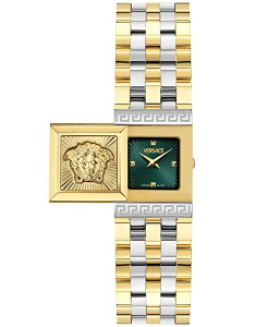 ���F���T�[�` ���f�B�[�X �A�N�Z�T���[ �r���v T�V���c Versace Women'swiss Reveal Square Two-Tone Stainlessteel Bracelet Watch 18x25mm Two Tone