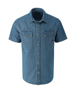 �\���O�b�h �����Y �g�b�v�X �V���c �g�[�� Thorogood Big & Tall Western Short Sleeve Snap Up Shirt Medium blue denim �f�j��
