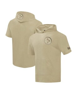�v���X�^���_�[�h �����Y �A�E�^�[ �p�[�J�[�E�X�E�F�b�g T�V���c �L���b�v Pro Standard Men's Tan Pittsburgh Steelers Neutrals Capsule Short Sleeve Pullover Hoodie Tan �^��