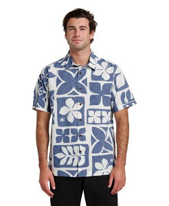 �N�C�b�N�V���o�[ �E�H�[�^�[ �}�� �����Y �g�b�v�X �V���c Quiksilver Waterman Quiksilver Men's Tikisland Shirt Flint Stone �X�g�[��