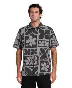 �N�C�b�N�V���o�[ �E�H�[�^�[ �}�� �����Y �g�b�v�X �V���c Quiksilver Waterman Quiksilver Men's Tikisland Shirt Gray �O���[