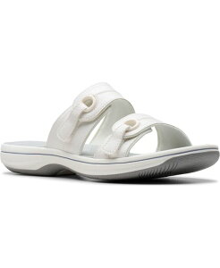�N���[�N�X ���f�B�[�X �V���[�Y �T���_�� Clarks Cloudsteppers Breeze Maye Slip-On Flat Sandals White �z���C�g
