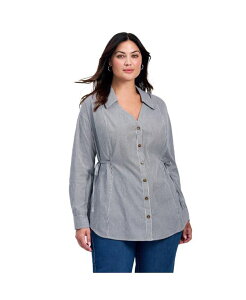 �A�x�j���[ ���f�B�[�X �g�b�v�X �V���c �^�C�f�B�e�[�� AVENUE Women's Ray Stripe Polpin Shirt With Tie Detail Black white �z���C�g