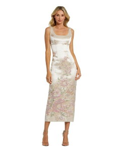 �}�b�N�_�K�� ���f�B�[�X �g�b�v�X �����s�[�X �~�f�B Mac Duggal Women'slim Strap Scoop Neck Bustier Brocade Midi Dress Champagne multi �V�����p��
