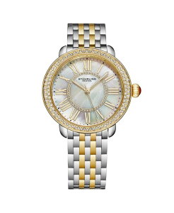 �X�g�D�[�����O ���f�B�[�X �A�N�Z�T���[ �r���v T�V���c Stuhrling Regalia Women s 40mm Quartz Dress Watch White Mother-of-Pearl Dial Crystal Bezel Stainlessteel Bracelet Yellow �C�G���[