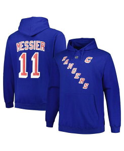 �v���t�@�C�� �����Y �A�E�^�[ �p�[�J�[�E�X�E�F�b�g�[�� Profile Men's Mark Messier Blue New York Rangers Big and Tall Name and Number Pullover Hoodie Blue �u���[
