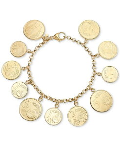 C^A S[h fB[X ANZT[ uXbgEoOEANbg Italian Gold Euro Coin Charm Bracelet in 14k Gold Vermeil No Color S[h
