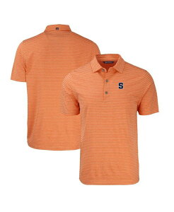 Jb^[AhobN Y gbvX |Vc Cutter & Buck Men's Heather Orange Syracuse Orange Forgeco Heathered Stripe Stretch Polo Heather Orange wU[