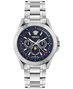 ���F���T�[�` �����Y �A�N�Z�T���[ �r���v T�V���c Versace Men'swiss V-Galaxy Moonphase Stainlessteel Bracelet Watch 43mm Stainless