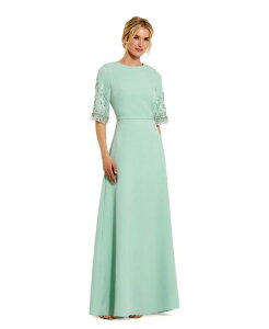 �}�b�N�_�K�� ���f�B�[�X �g�b�v�X �����s�[�X �N���[�v A ���C�� Mac Duggal Women's Beaded 3/4 Sleeves Crepe A Line Gown Sage �Z�[�W