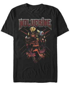 �t�B�t�X�T�� �����Y �g�b�v�X T�V���c Fifth Sun Marvel Men's Classic X-Men Angry Wolverine Short Sleeve T-Shirt Black �u���b�N