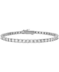 �G�X�N�@�C�A ���f�B�[�X �A�N�Z�T���[ �u���X���b�g�E�o���O���E�A���N���b�g Esquire Men's Jewelry Lab-Grown Diamond (2 ct.w.) Bracelet in Sterling Silver �V���o�[