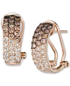  @ fB[X ANZT[ sAXECO Le Vian Ombr Chocolate Diamond & Nude Diamond (1-1/4 ct.w.) Omega Hoop Earrings in 14k Rose Gold White Gold or Yellow Rose Gold S[h