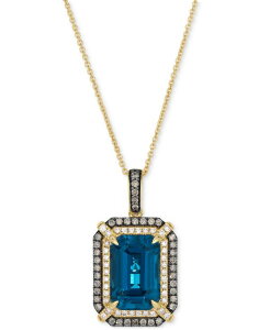 �� ���@�� ���f�B�[�X �A�N�Z�T���[ �l�b�N���X�E�`���[�J�[�E�y���_���g�g�b�v ���[�X Le Vian Deep Sea Blue Topaz (3-9/10 ct.w.) Chocolate Diamond (1/4 ct.w.) and Nude Diamond (1/5 ct.w.) Pendant Necklace in 14k Strawberry