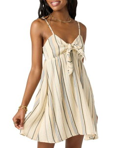 �I�j�[�� ���f�B�[�X �g�b�v�X �����s�[�X �~�j �R�b�g�� O'Neill Juniors' Natalya Cotton Striped Mini Dress Tapioca �X�g���C�v