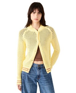 �X�e�B�[�u �}�f�� ���f�B�[�X �{�g���X �f�j���p���c �W���P�b�g Steve Madden Women's Leiah Crochet Collarless Jacket Golden Glow