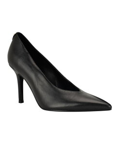 �Q�X ���f�B�[�X �V���[�Y �p���v�X GUESS Women's Prinda Vamp Stiletto Pumps Black Leather �u���b�N