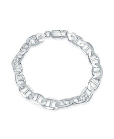 ブリング レディース アクセサリー ブレスレット・バングル・アンクレット Bling Jewelry Thick Heavy Solid Sterling Silver 9MMarine Anchor Mariner Chain Link Bracelet 8 Inch Silver シルバー