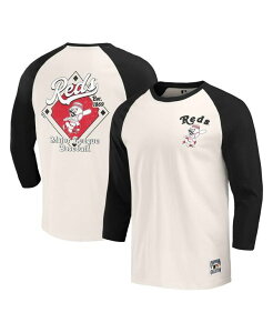 �t�@�i�e�B�N�X ���f�B�[�X �g�b�v�X T�V���c Fanatics Darius Rucker Collection by Men's White Cincinnati Reds Cooperstown Collection Raglan 3/4-Sleeve T-Shirt White �z���C�g