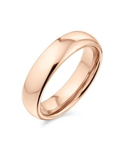 yz uO fB[X O ANZT[ Plain Simple Dome Design Comfort Fit Titanium Band Ring Polished Black Silver Rose Gold Tone 5MM Rose 5mm