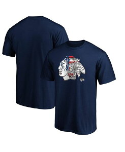 �t�@�i�e�B�N�X �����Y �g�b�v�X T�V���c ���S Fanatics Men's Navy Chicago Blackhawks Banner Wave Logo T-shirt Navy �l�C�r�[