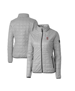 Jb^[AhobN fB[X AE^[ WPbgEu] Cutter & Buck Women's Gray Stanford Cardinal Rainier Eco Insulated Puffer Full-Zip Jacket Gray O[