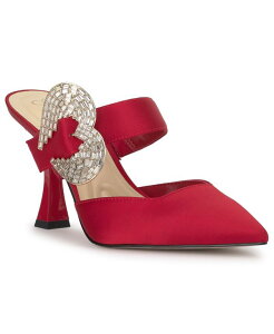 �W�F�V�J�V���v�\�� ���f�B�[�X �V���[�Y �p���v�X Jessica Simpson Women's Favica Heart Buckle Stiletto Pumps Red Muse Satin ���b�h