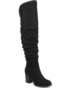 �W�����l �R���N�V���� ���f�B�[�X �V���[�Y �u�[�c�E���C���u�[�c �q�[�� Journee Collection Women's Kaison Stacked Heel Over The Knee Regular Wide Calf & Extra Wide Calf Boots Black �u���b�N